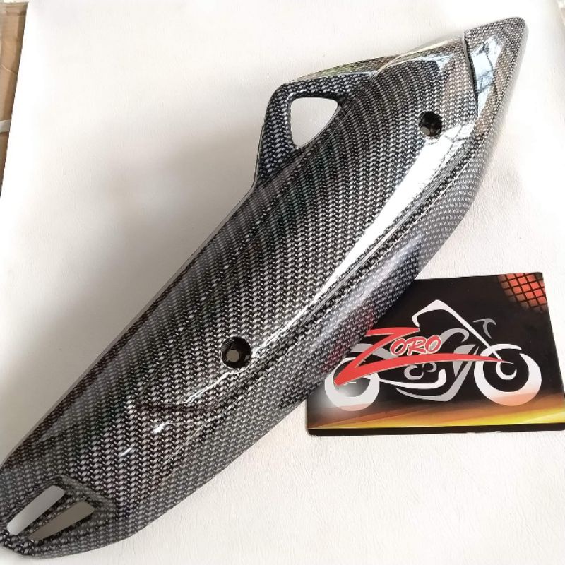 Cover Tutup Pelindung Tameng Knalpot Yamaha Nmax Carbon Putih ZORO