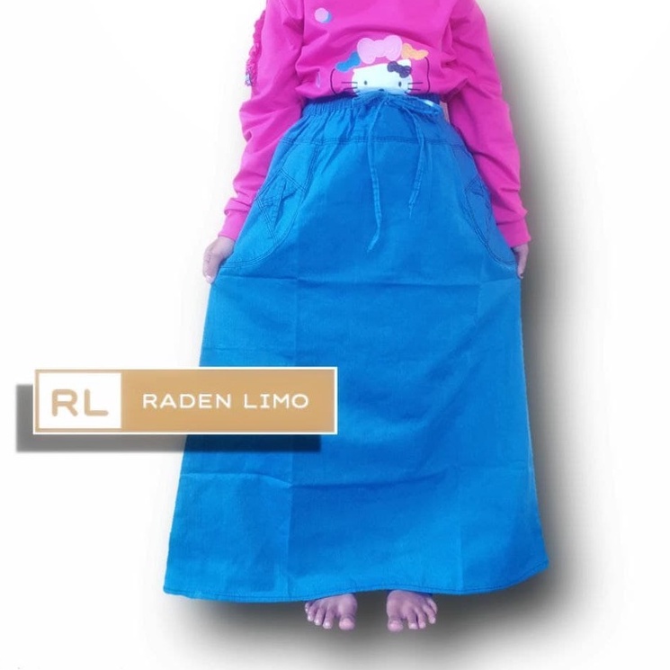 Rok Panjang A soft grey denim tebel lembut - Radenlimo-Anak Tanggung