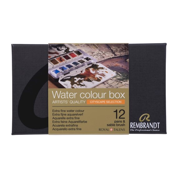 

Rembrandt Watercolour metal tin set Urban Cityscape Colour Selection | 12 pans + 1 brush