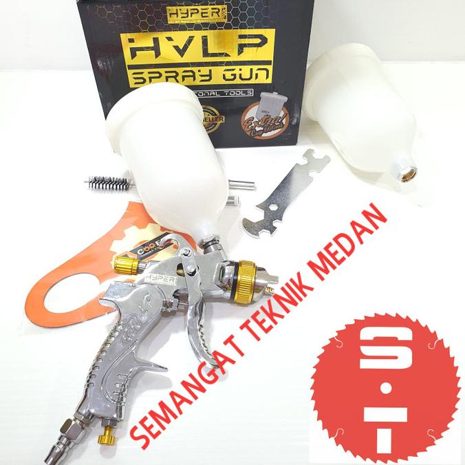 SPRAY GUN HVLP SEMPROTAN ANGIN CAT TABUNG ATAS 600cc HVLP HYPER COOFIX
