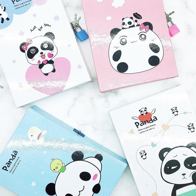 

✨BISA COD✨ Buku diary kunci panda