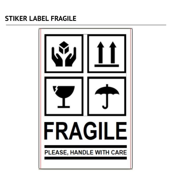 

STIKER LABEL FRAGILE PECAH BELAH STIKER LABEL ONLINESHOP BAHAN THERMAL UKURAN 10 CM X 15 CM