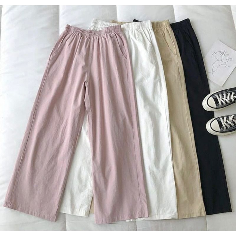 Morviz Pants/kulot wanita/celana linen/linen kulot/korea pants