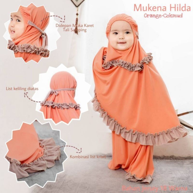 Mukena Anak Balita Hilda Pita Rempel Kombi Murah-1
