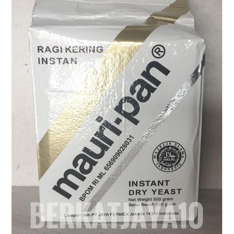 

Toko-Bahan-Kue- Mauripan Gold Instant Dry Yeast (Lokal) Ragi Roti 500 Gram -Terlengkap-Termurah-