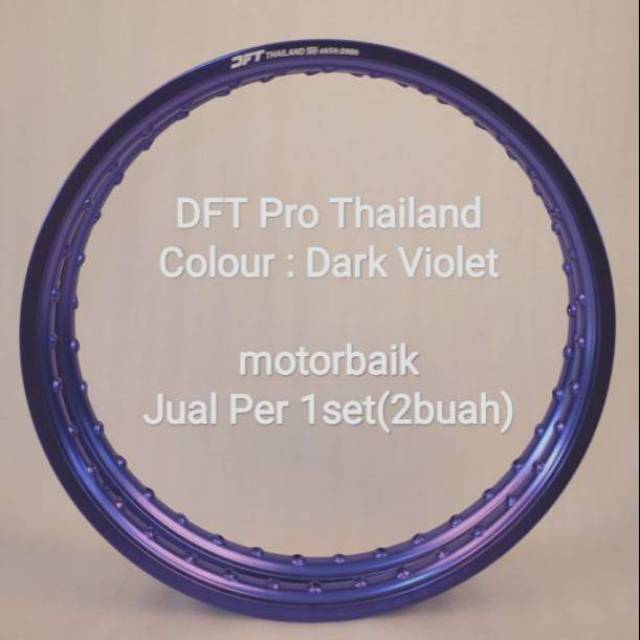Velg DFT Pro Dark Violet Lebar 140 Ring 17 Thailand Sepasang depan n belakang Ungu Tua Gelap