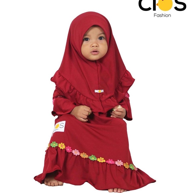 GAMIS ANAK ANNUR/RENDA PELANGI+jilbab JERSY 3-6thn