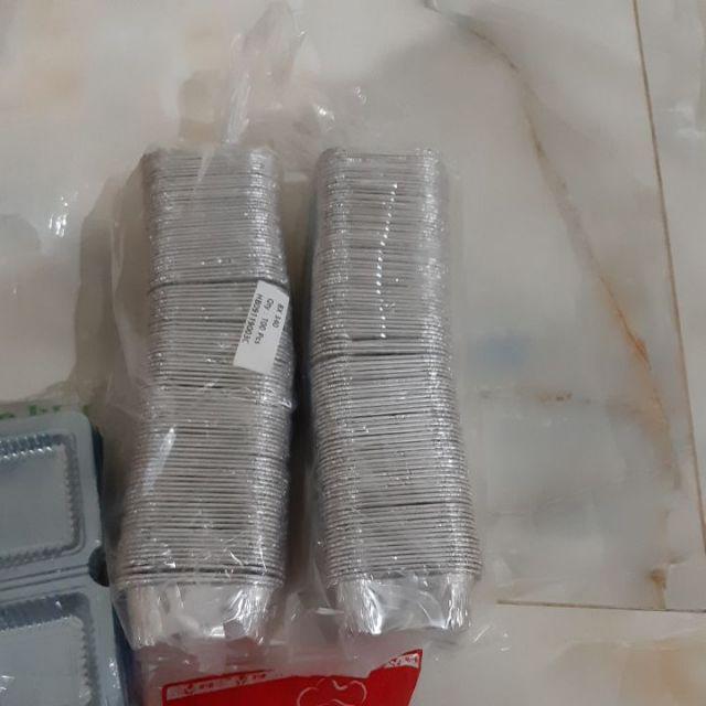 Aluminium Foil Cup Kotak Square Macaroni Schotel Isi 100pcs