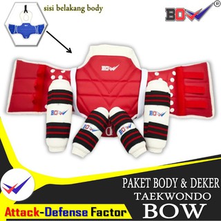 Paket Hemat Peralatan Taekwondo Merk BOW body Protector Taekwondo dekker taekwondo arm shin