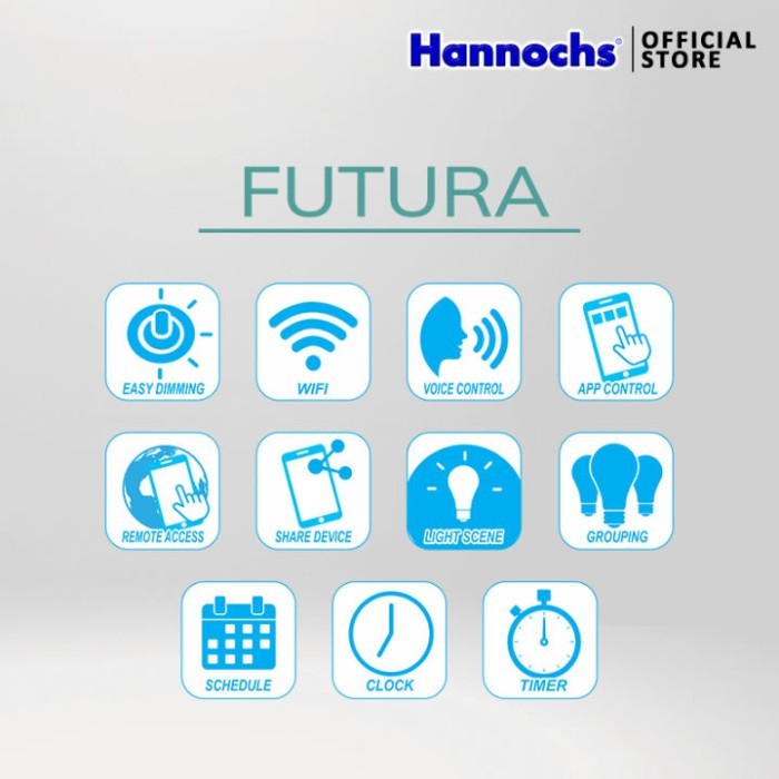 Hannochs Smart LED Futura 9 watt RGB - Lampu Led Pintar Wifi 9 Watt