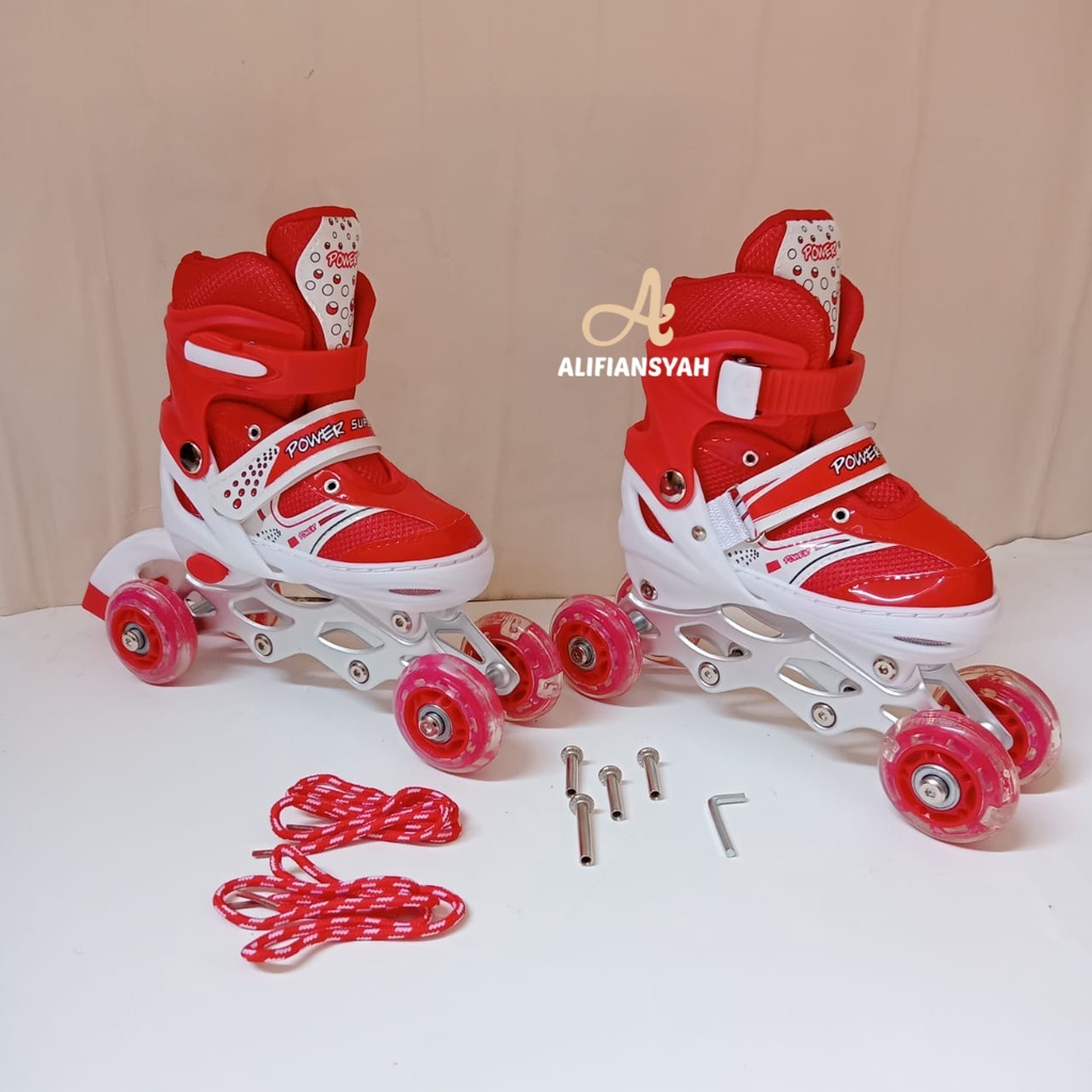 Sepatu Roda Inline skate Power Passion Fullset Pelindung dan Helm