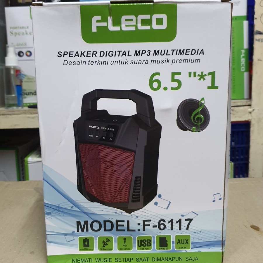 Speaker Bluetooth Fleco F-6115 /F-6117 + Bonus Mic