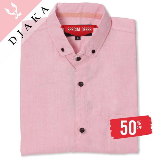 Kemeja Pria Casual SlimFit Soft Pink