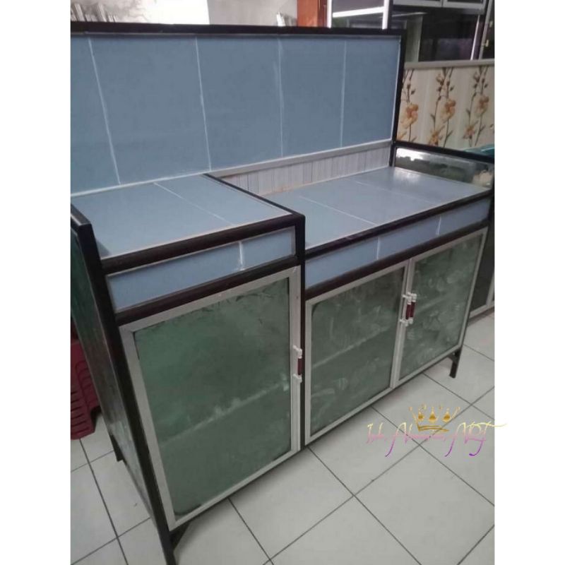 Rak Piring / Rak Dapur Minimalis Bahan Kaca Alumunium