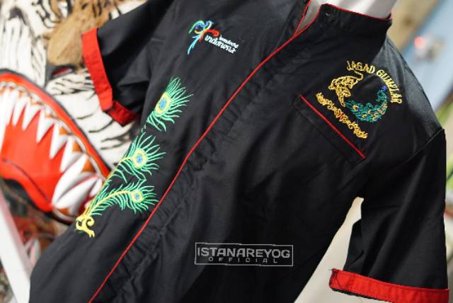 KEMEJA / HEM BORDIR MOTIF JAGAD GUMELAR BAJU REOG PONOROGO / HEM REOG / KEMEJA REOG / PENADON BORDIR