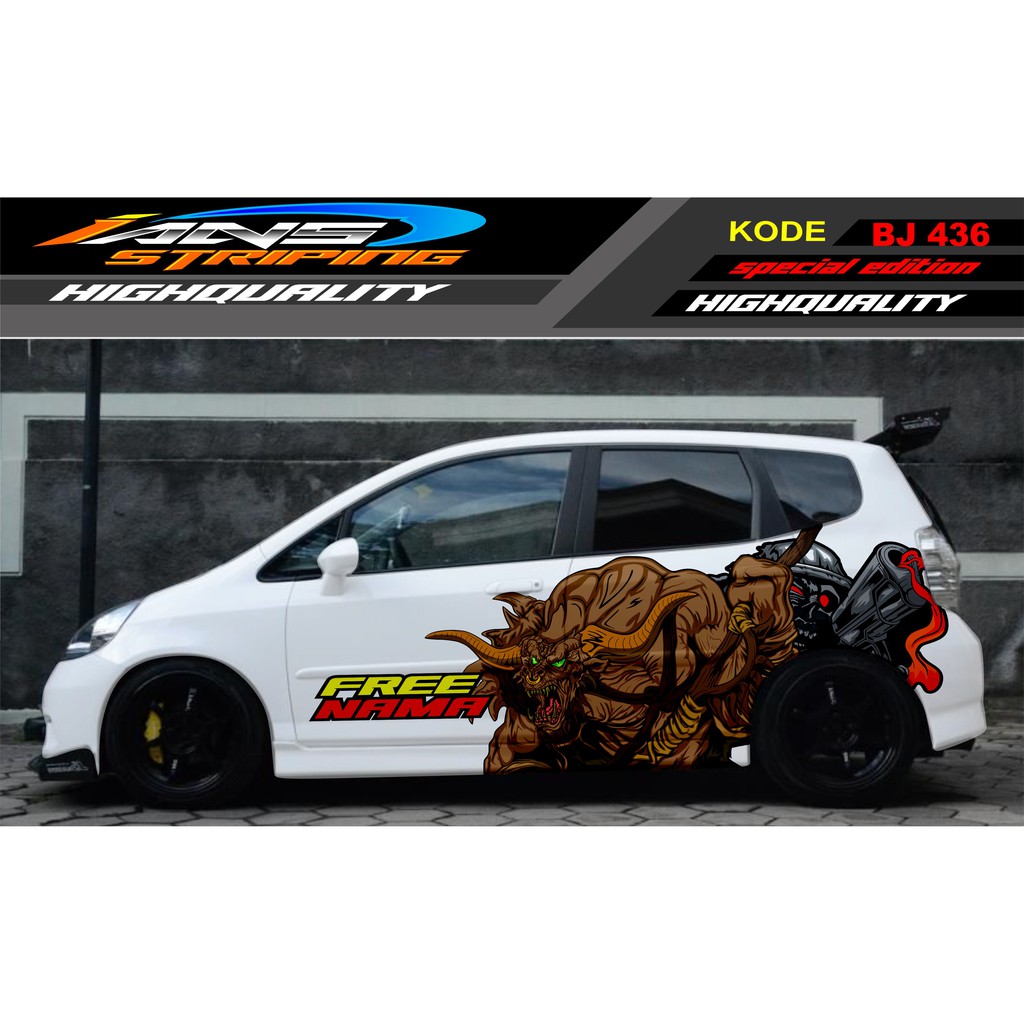 VARIASI STICKER MOBIL HONDA JAZZ, BRIO, AGYA / DECAL STICKER MOBIL JAZZ / STIKER MOBIL SAMPING