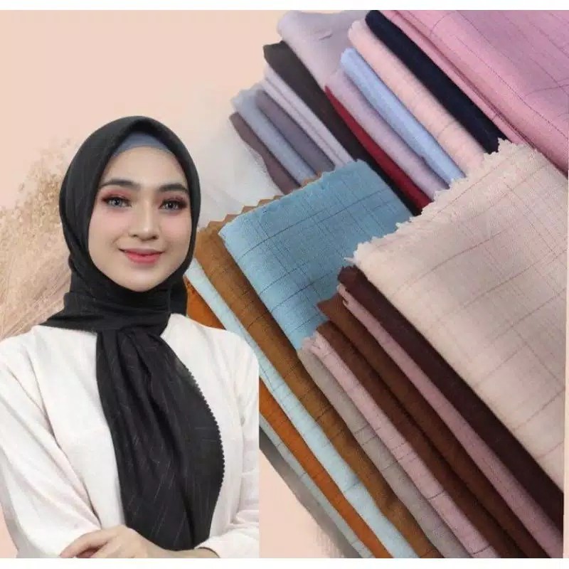 Voal Waffle Laser Cut Azara Hijab Jilbab Segiempat
