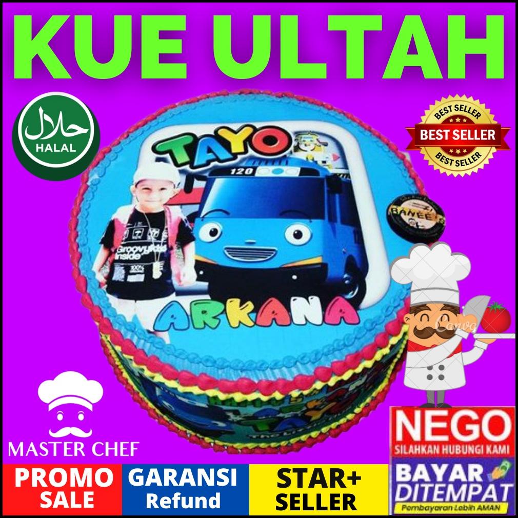 Jual Roti Kue Ultah Karakter Tayo Custom Ulang Tahun Anak Kecil Kado