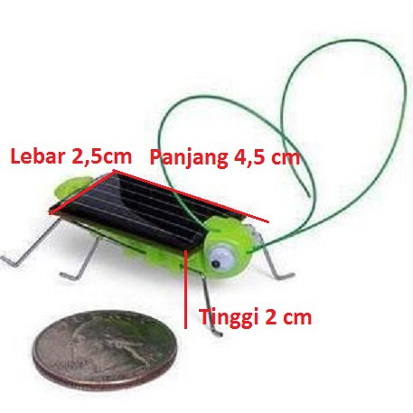 Grasshopper robot bug solar power Belalang serangga tenaga surya tanpa baterai bisa getar bergetar