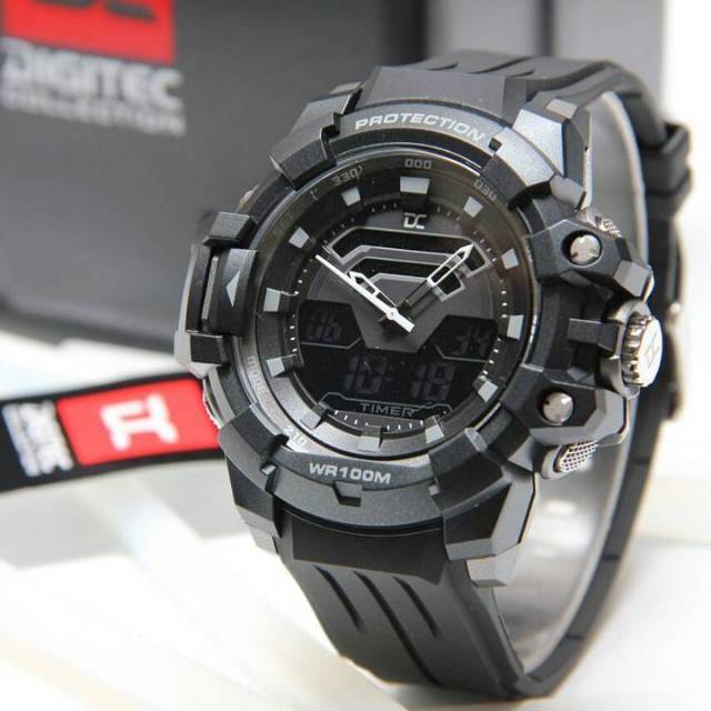 JAM TANGAN PRIA DIGITEC COLLECTION DD5005 BLACK ORIGINAL GARANSI RESMI 1 TAHUN