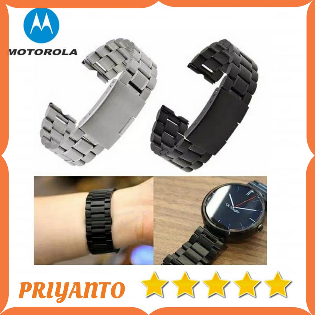 Tali Jam Tangan Rantai Bend Motorola 22mm Smartwatch 360 Original Oem Free Pen