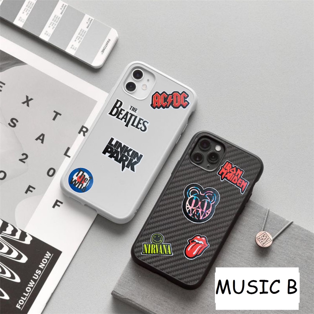 Sticker Pack Tumblr Aesthetic  Band Musik Rock Classic Metal Kiss Nirvana Ac Dc The Beatles The Who Iron Maiden Coldplay Linkin Park Waterproof Hiasan Laptop Notebook Botol Tumbler Case Hp DIY Stiker Lucu Sticker Laptop Notebook