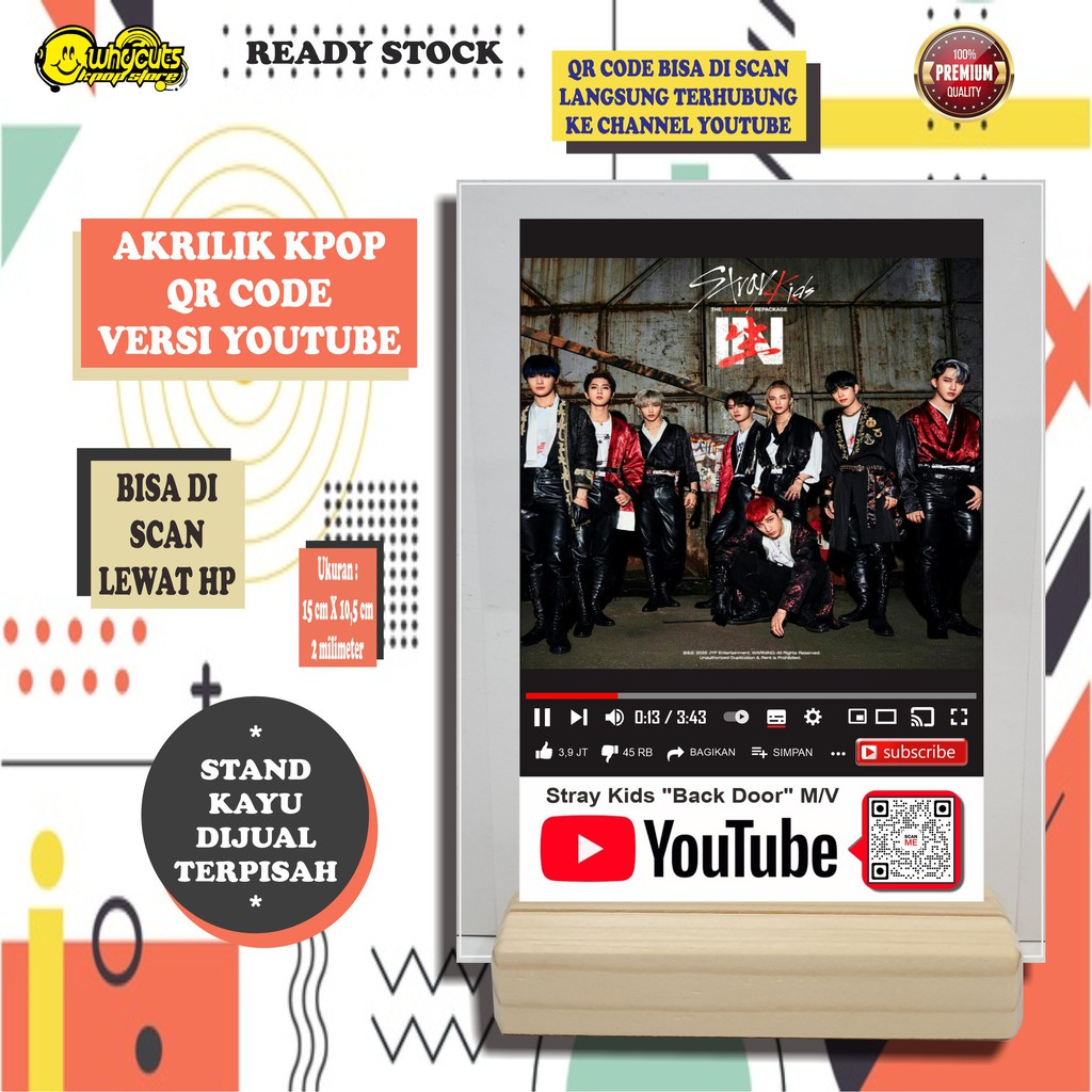AKRILIK KPOP QR CODE YOUTUBE SCAN (READY STOK) BARU...