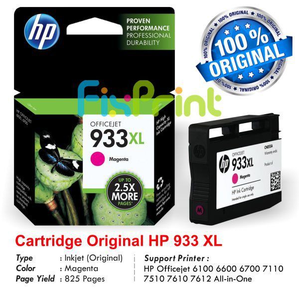 Cartridge HP 933 XL Original Catridge 933xl Katrid Tinta Cyan CN058AA Magenta CN059AA Yellow CN060AA