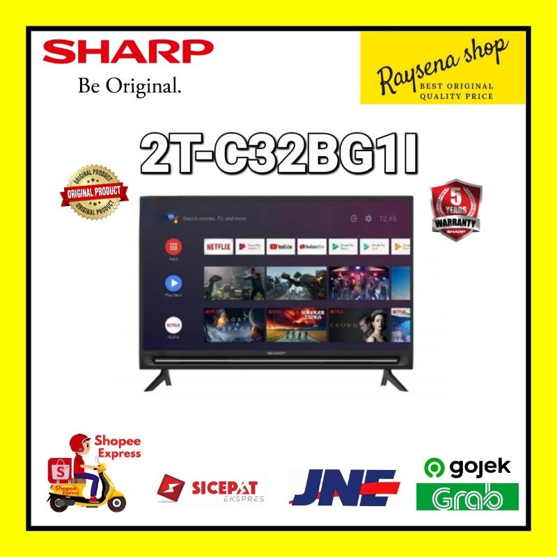 SHARP 2T-C32BG1i Smart Android LED TV 32 Inch HD Digital Tv Wifi 2T C32BG1i