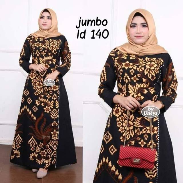 Maxi Gamis Super Jumbo Big Size Ld 140 - Dress Batik Big Size - Jumbo  - Fashion Wanita