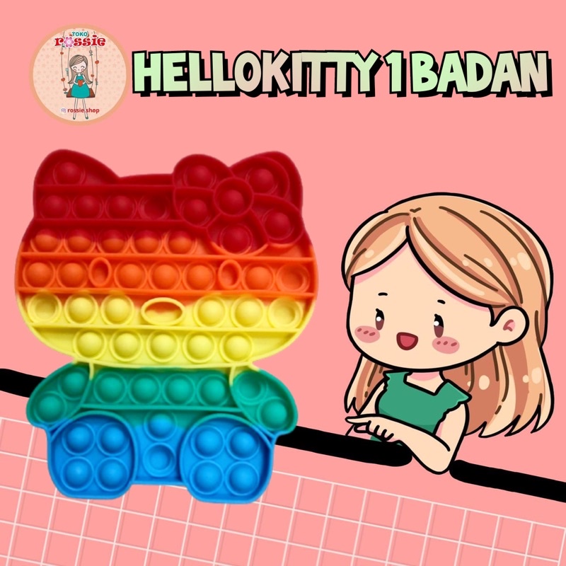 READY!READY! Fidget Pop It Rainbow Lengkap Murah/Mainan Sensorik Pereda Stres/Pop It Viral-Hellokitty 1 Badan