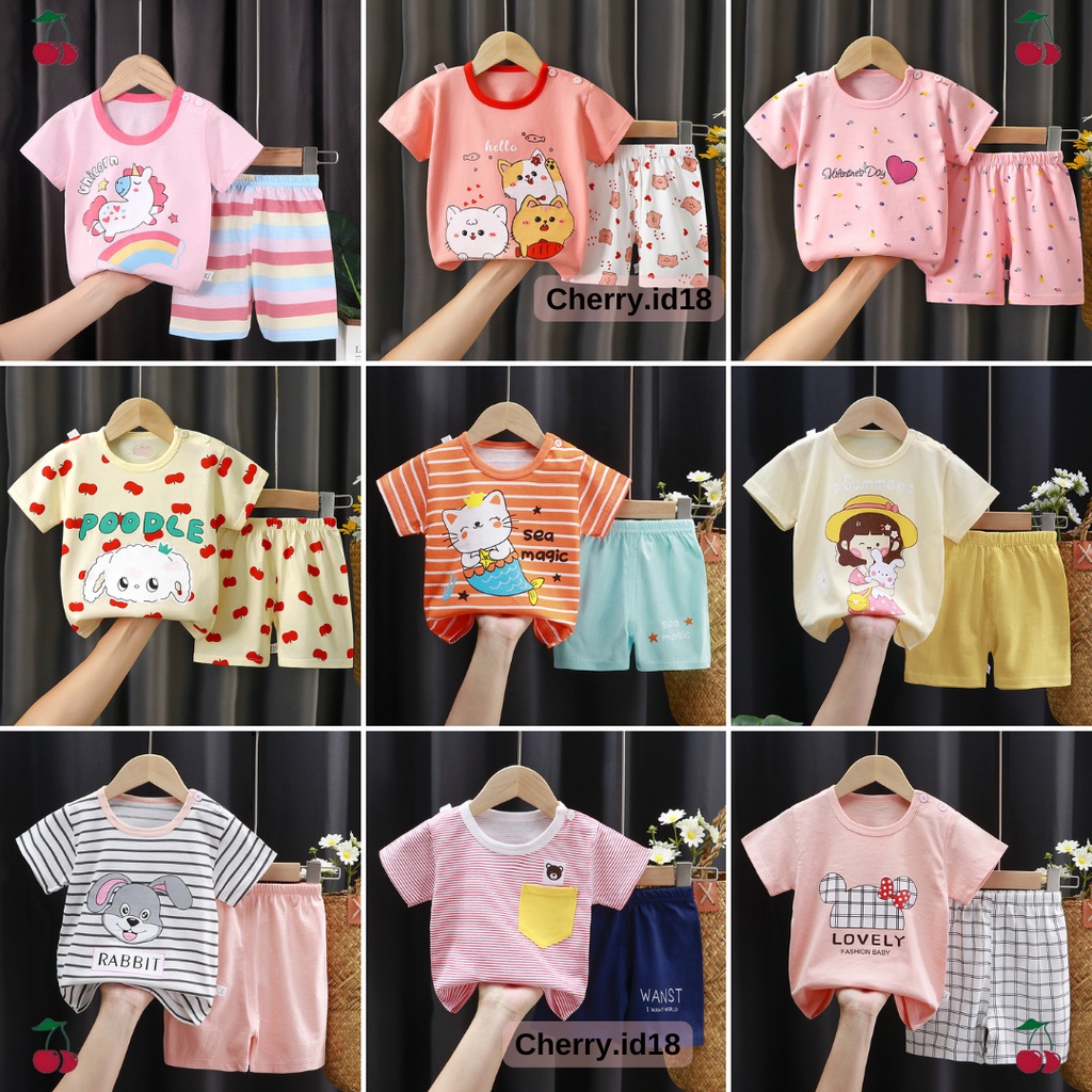 Cherry COD  Baju Anak Perempuan Import  / Setelan Baju Anak Cewek  - SLP83