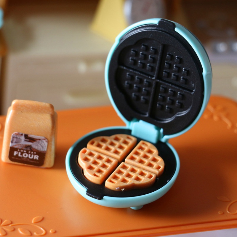 Mary Realistis Dollhouse Mini Toaster Pembuat Waffle Plastik Dapur Anak Untuk Bermain Set