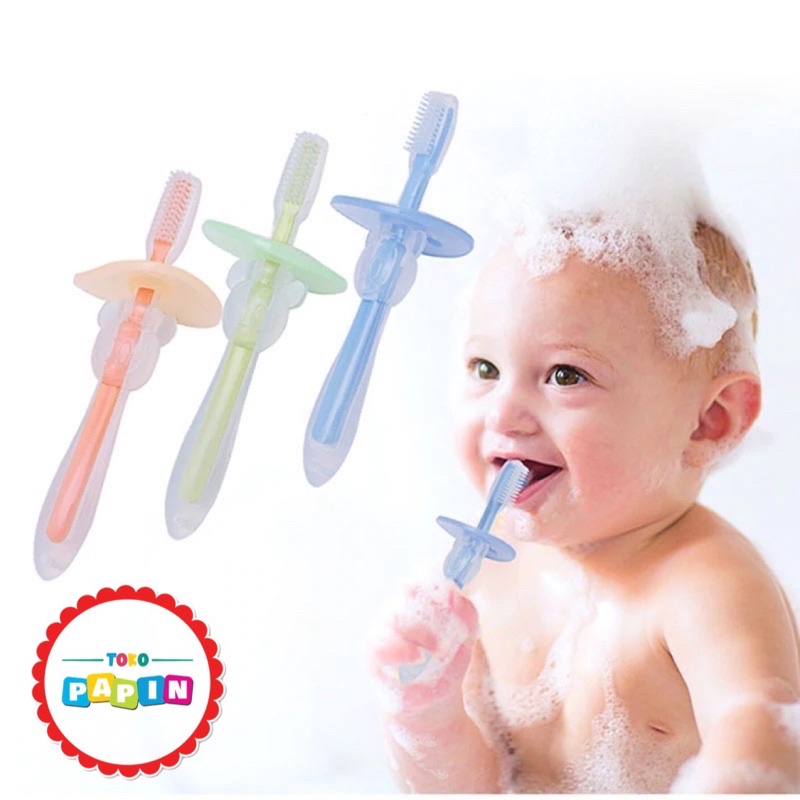 Baby Silicone Training Toothbrush Sikat Gigi Anak Bayi Balita Silikon