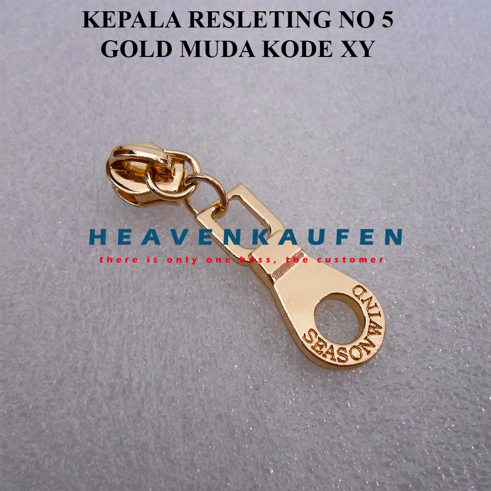 Kepala Resleting / Kepala Zipper No 5 Gold Muda Emas Muda &quot;Season Wind&quot; Kode XY