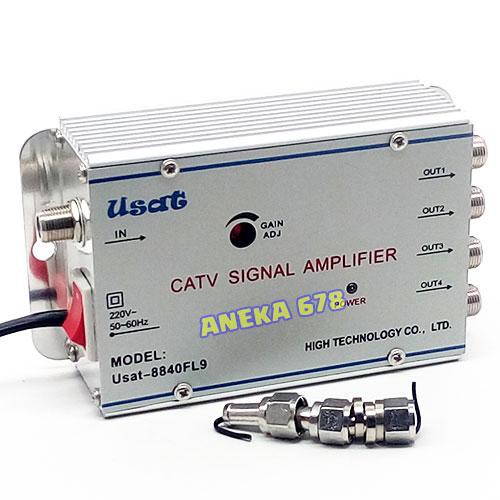 TERBAIK SPLITTER BOOSTER 40db ANTENA TV 4 WAY 4 OUTPUT CATV SIGNAL TELEVISI