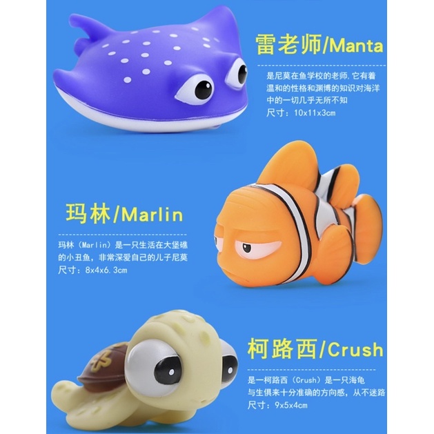 Baby Bath Toys Mainan mandi anak, Mainan karet ikan nemo semprot air, Mainan tembak air karet mandi