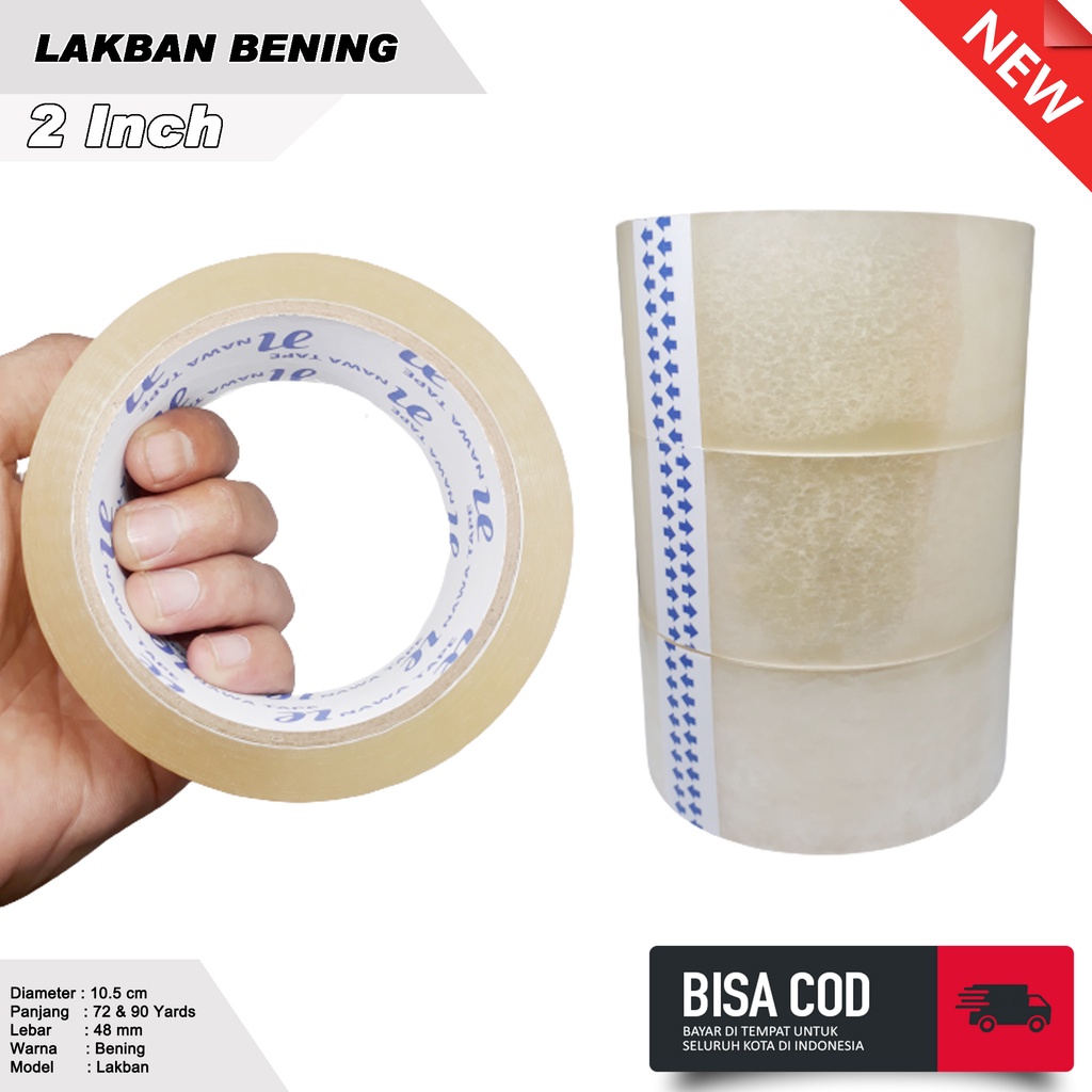 

Lakban Isolasi Selotip Bening 2 Inch 48 mm 90 yards