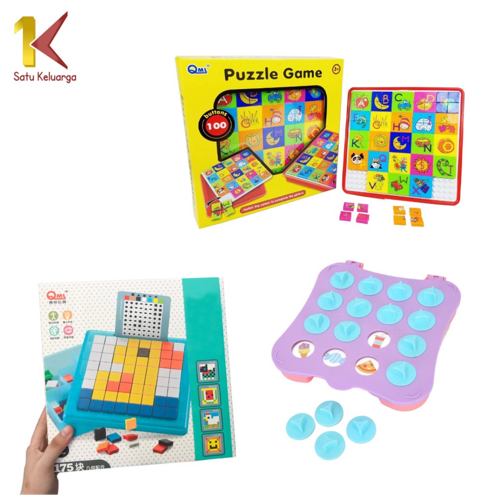 Satu Keluarga Mainan Edukasi Anak Puzzle M165 M166 M170 Balok Bongkar Pasang / Memory Game Melatih D