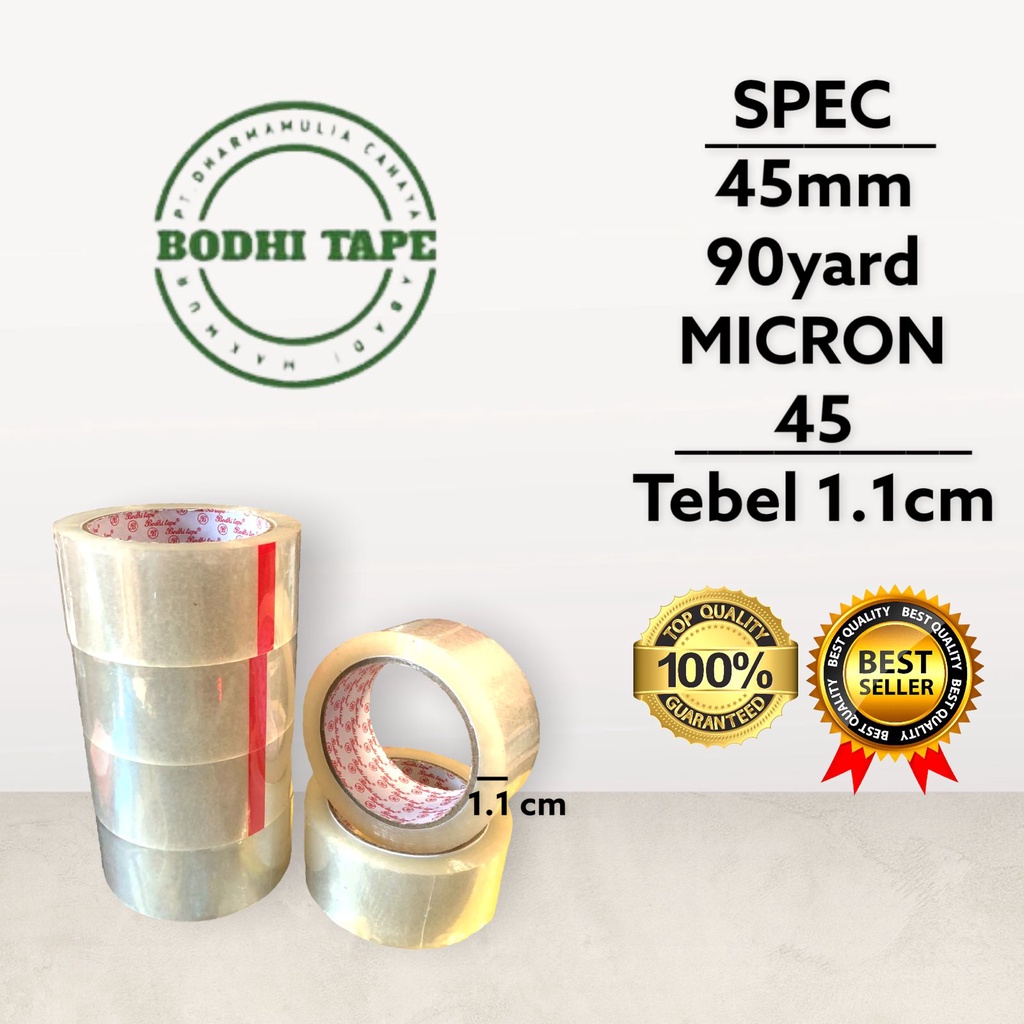 

LAKBAN BENING/COKLAT BODHI TAPE 45MM X 90YARD / ISI 72ROLL / 1 DUS