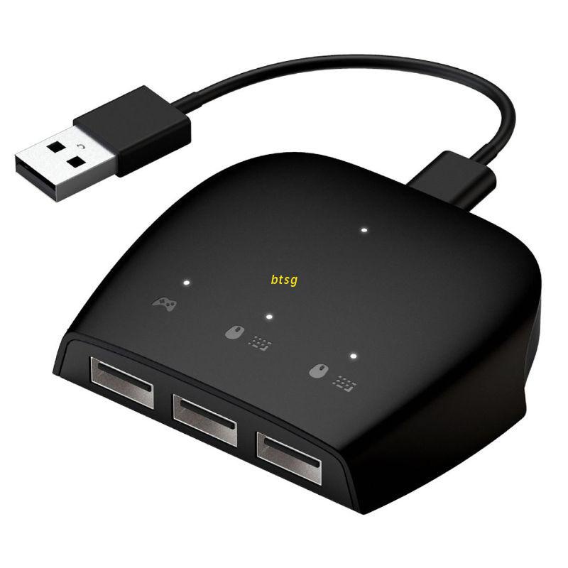 Btsg Adapter Konverter Keyboard / Mouse Tahan Lama Warna Hitam Untuk Ns Switch / Ps3 / Ps4 / Xbox One / Xbox 360