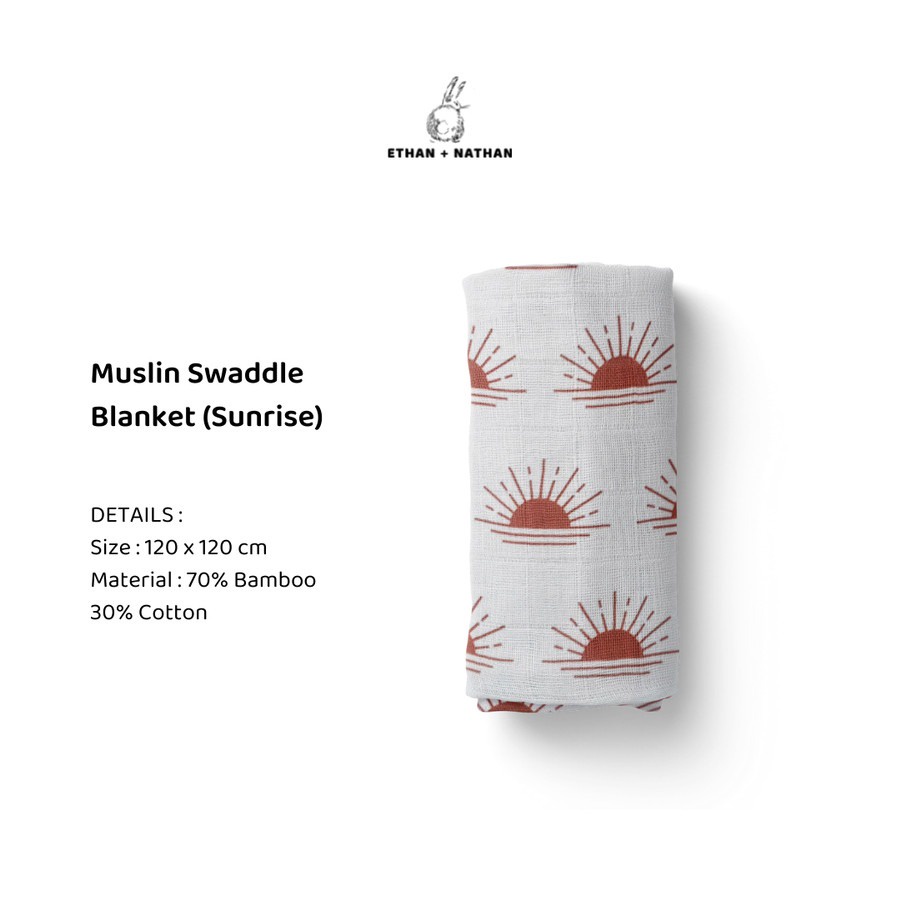 Ethan + Nathan - Baby Swaddle Blanket Pattern Sunrise