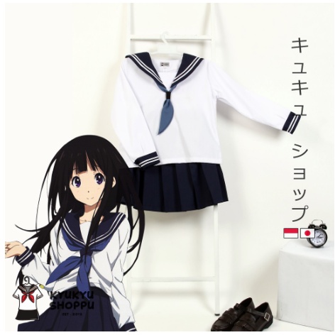 [READY STOCK]Chitanda Eru - Hyouka By KYUKYU (Ky005c) costume High Quality cosplay japan korean Seragam Jepang