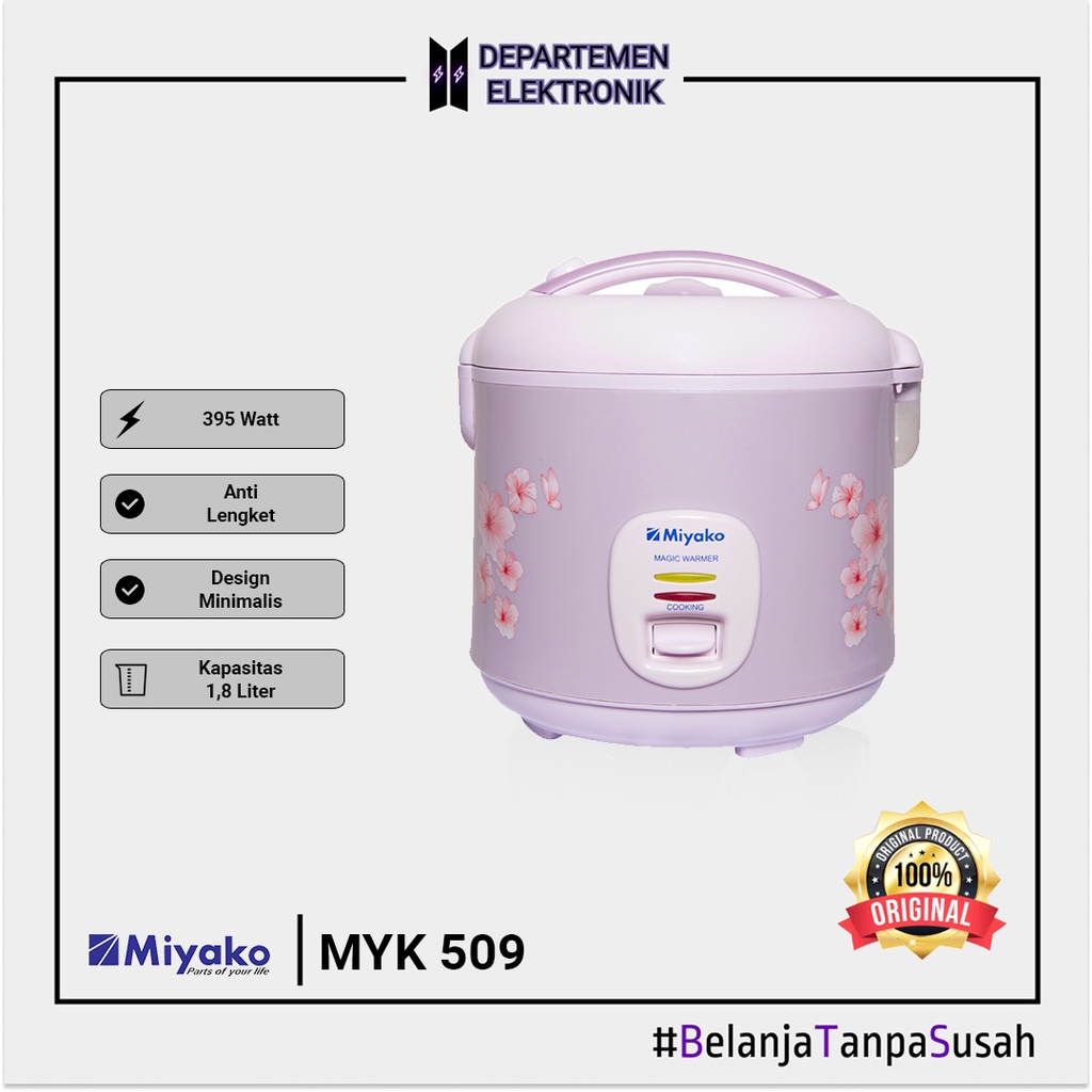 Miyako MCM 509 Magic Com 1.8 Liter 3 in 1 395 Watt MURAH BANGET / GARANSI RESMI