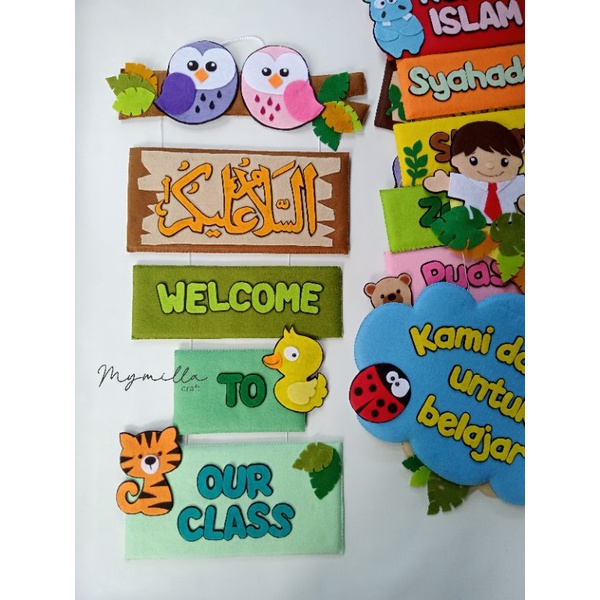 Hiasan kelas / hiasan dinding / dekorasi kelas / rukun iman islam