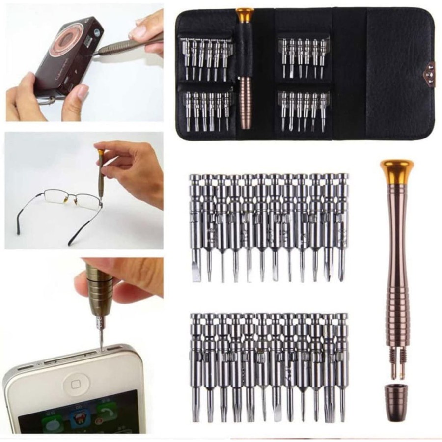 Obeng set hp reparasi handphone iphone laptop gadget Trox screw 25in1