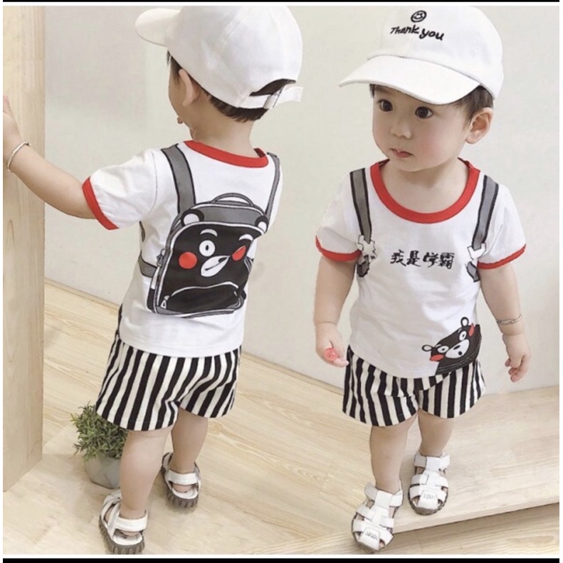 SETELAN BAJU DAN CELANA ANAK MOTIF PANDA SALUR 1-5 TAHUN