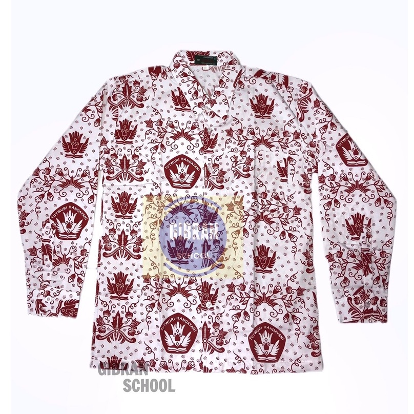 SERAGAM SEKOLAH KEMEJA BATIK MERAH SD LENGAN PANJANG