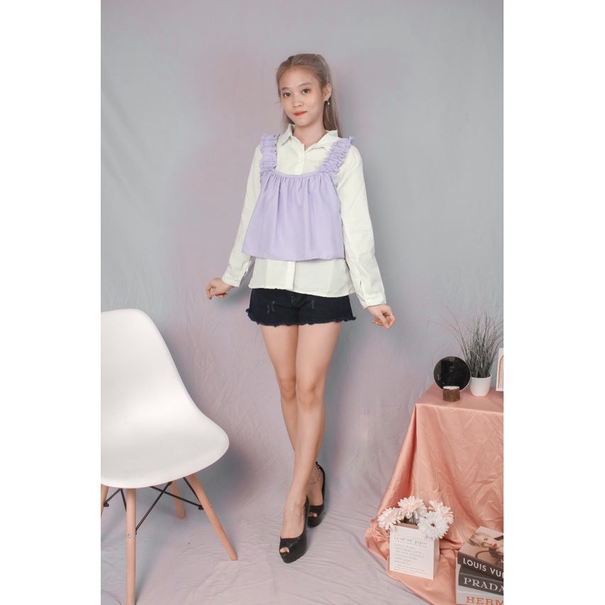 RX Fashion - Tanktop Layer / Tanktop Sesil Gingham // Tanktop Wanita -BN-UNGU