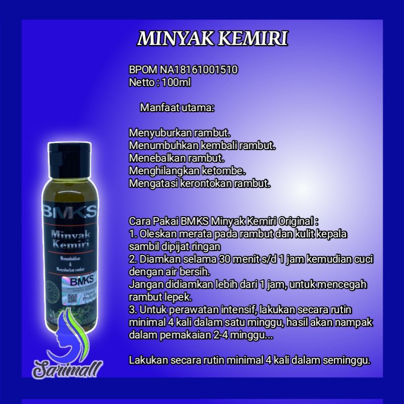 4in1 Paket Penumbuh Rambut Shampo+Kondisioner+Minyak+Tonic Ampuh dalam 2 Minggu | BMKS Kemiri ori